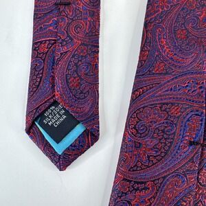 Ted Baker London Silk Tie Red Blue Paisley Classic Width